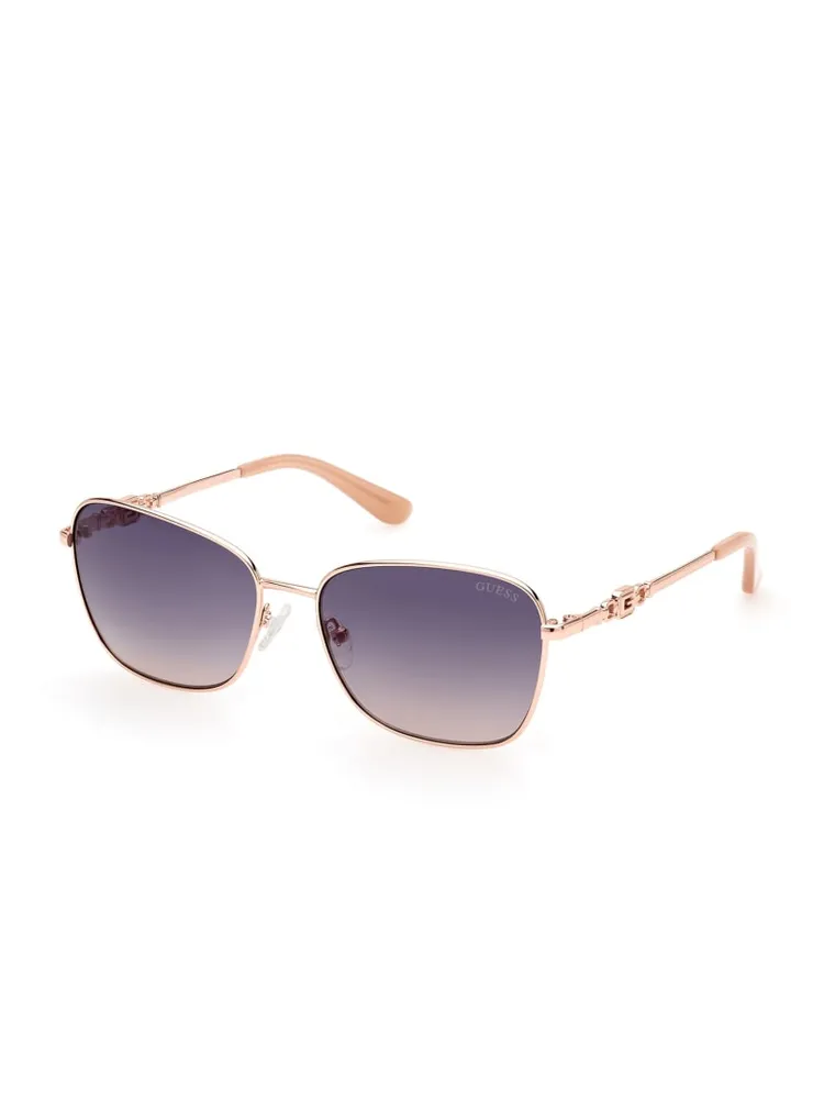 Butterfly Metal Colored Trim Sunglasses