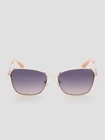 Butterfly Metal Colored Trim Sunglasses