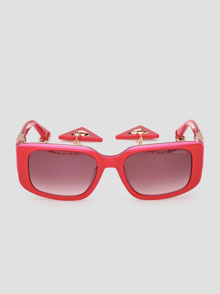 Square Plastic Sunglasses with Keychain