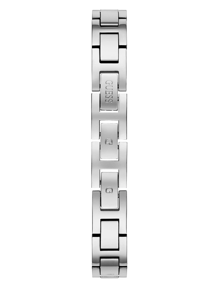 Silver-Tone Crystal Analog Watch