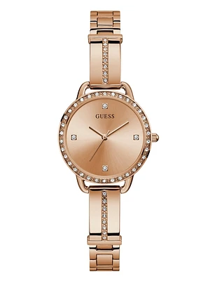 Rose Gold-Tone Crystal Analog Watch