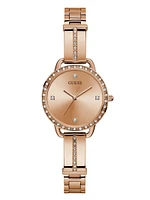 Rose Gold-Tone Crystal Analog Watch