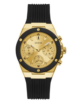 Gold-Tone And Black Multifunction Watch
