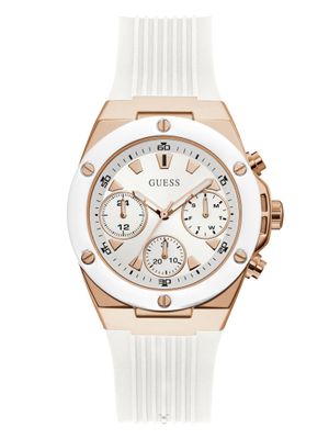 Rose Gold-Tone And White Multifunction Watch