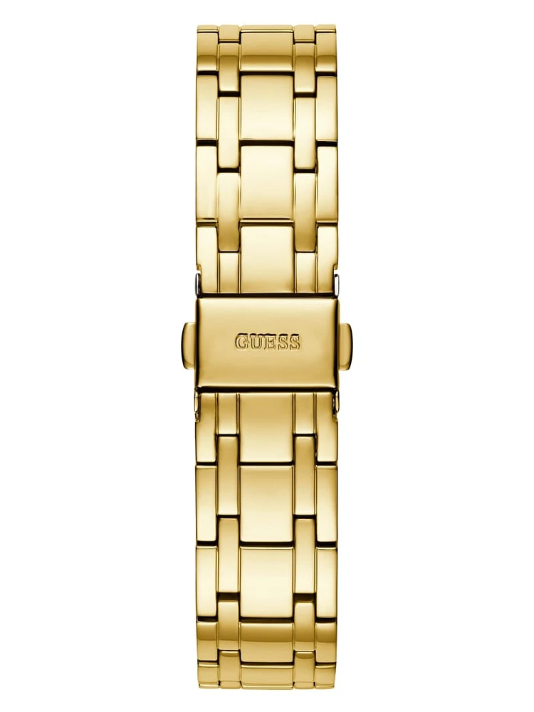 Gold-Tone and Green Analog Watch
