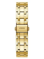 Gold-Tone and Green Analog Watch