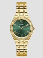 Gold-Tone and Green Analog Watch