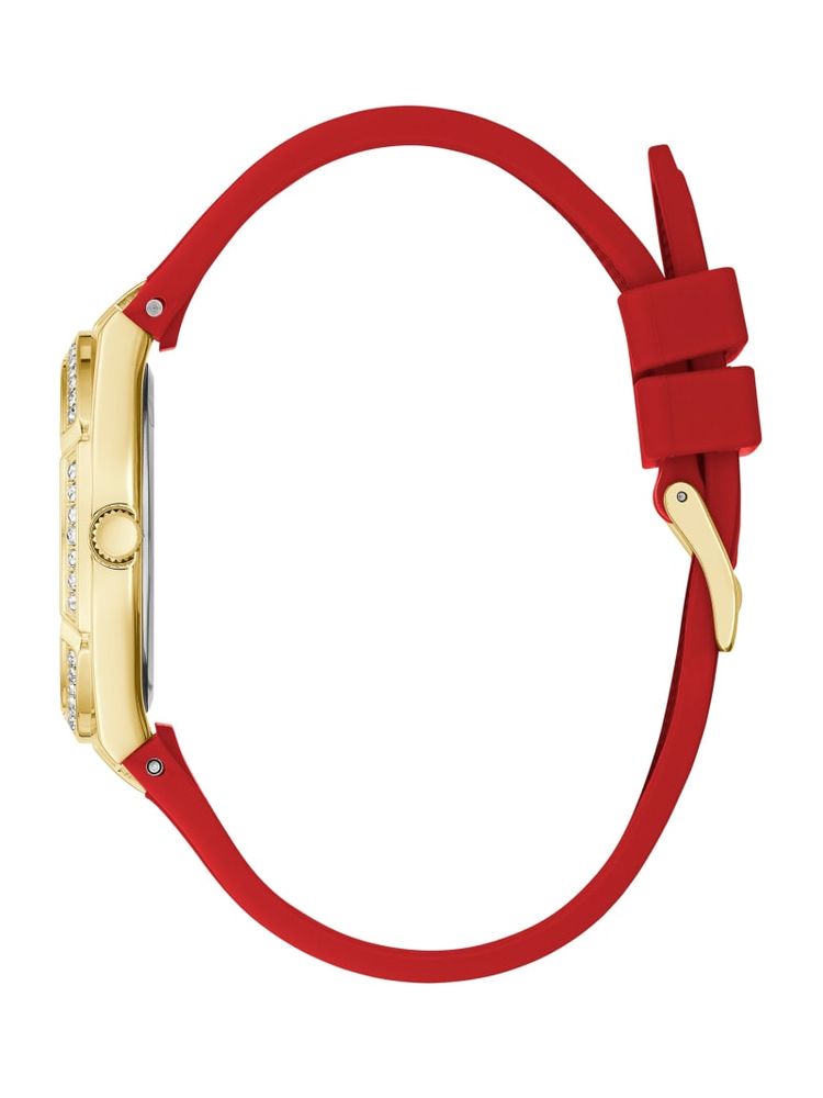 Gold-Tone and Red Analog Watch