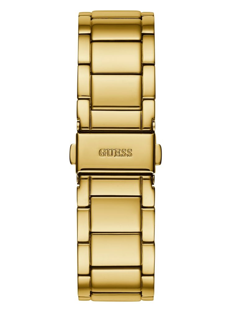 Gold-Tone Chrono-Look Crystal Watch