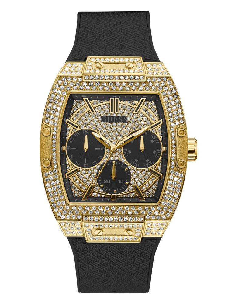 Gold-Tone Crystal Multifunction Watch