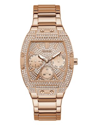 Rose Gold-Tone Square Multifunction Watch