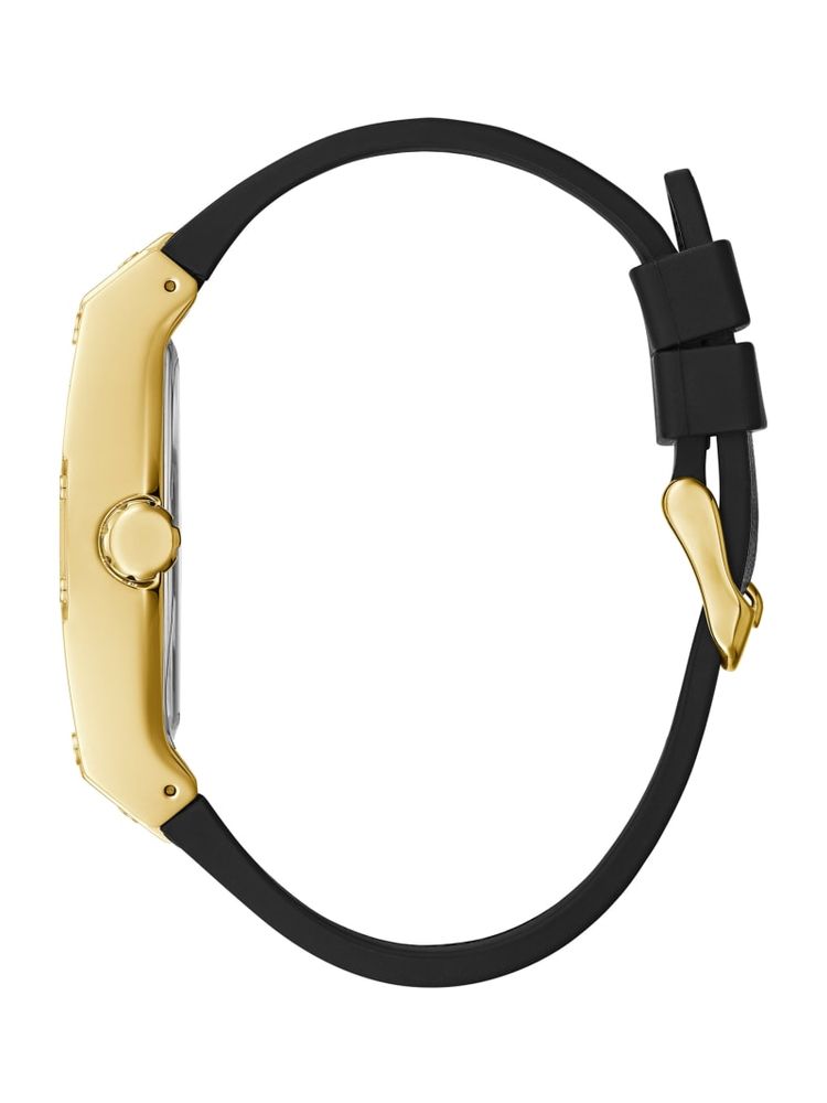 Black And Gold-Tone Square Multifunction Watch
