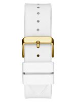 Gold-Tone and White Rectangular Multifunction Watch