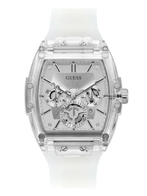 Transparent And Silver-Tone Multifunction Watch