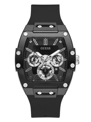 Black And Silver-Tone Multifunction Watch