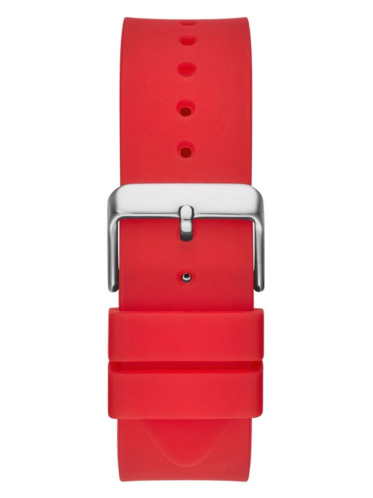 Red Plastic and Silicone Multifunction Watch