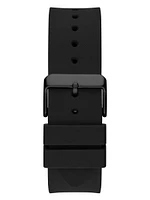 Rose Gold-Tone and Black Silicone Multifunction Watch