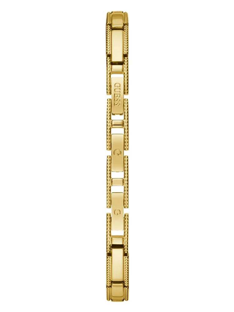 Gold-Tone Rhinestone Analog Watch