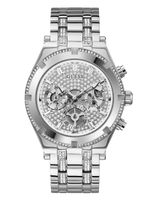 Silver-Tone Rhinestone Multifunction Watch