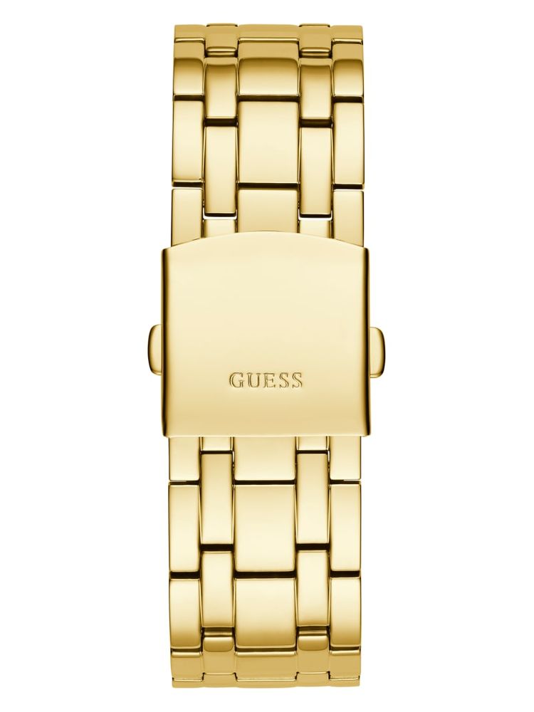 Gold-Tone Rhinestone Multifunction Watch