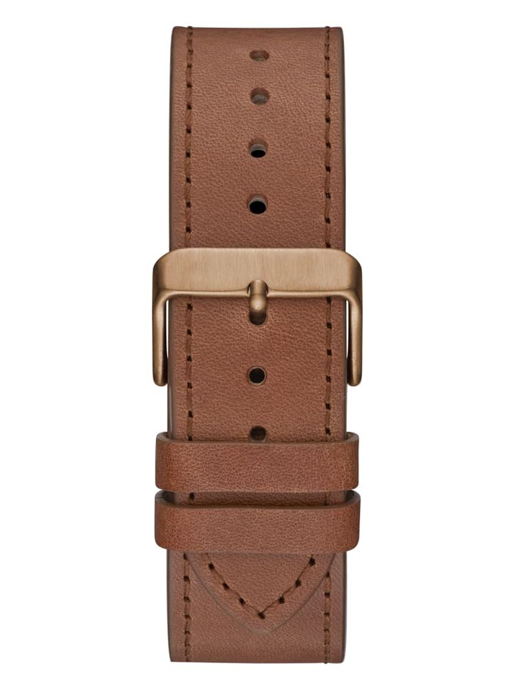 Coffee-Tone and Leather Multifunction Watch