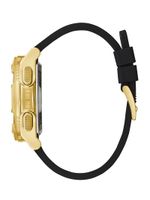 Gold-Tone and Black Silicone Digital Watch