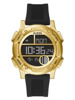 Gold-Tone and Black Silicone Digital Watch