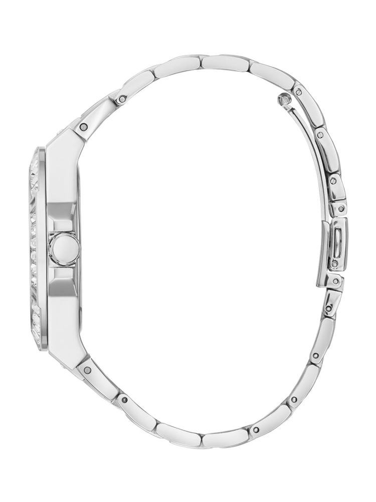 Silver-Tone and Crystal Multifunction Watch