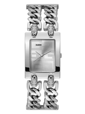 Silver-Tone Square Analog Watch