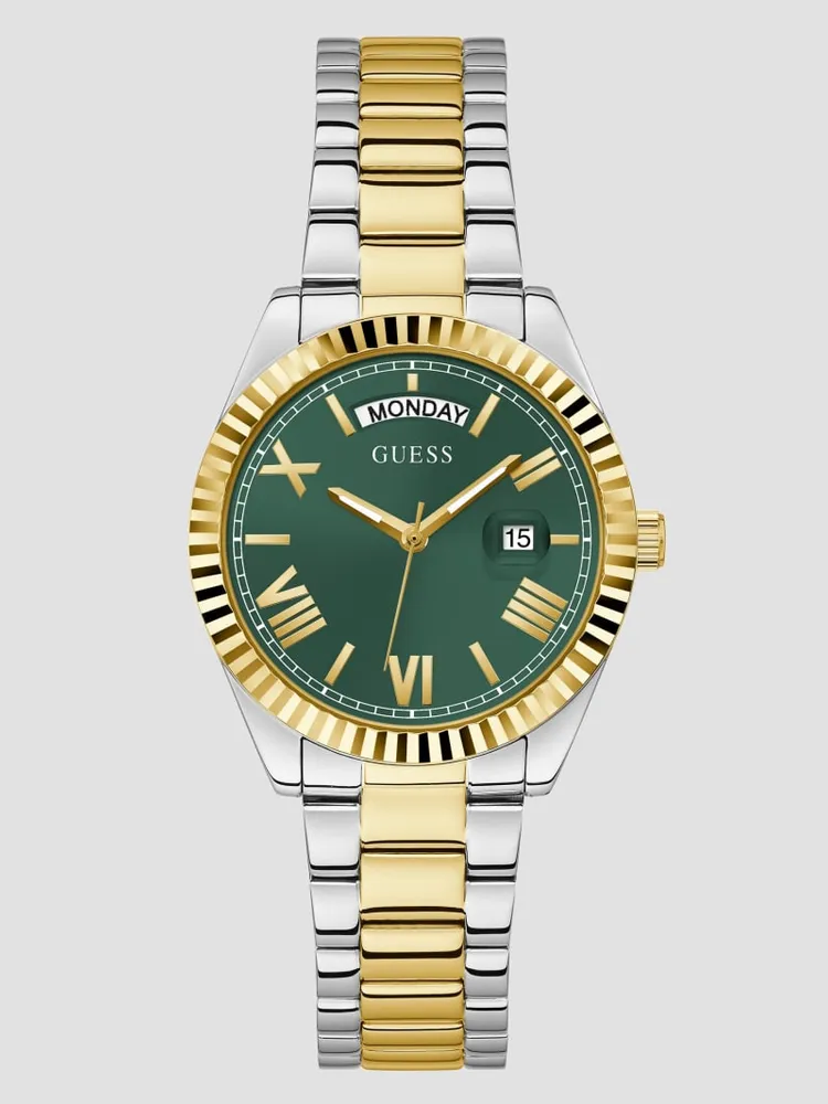 Multi-Tone and Green Analog Watch