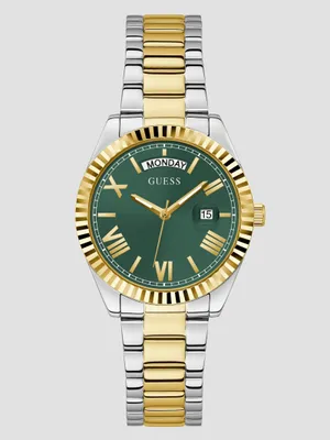 Multi-Tone and Green Analog Watch