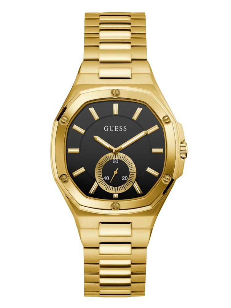 Gold-Tone and Black Analog Watch