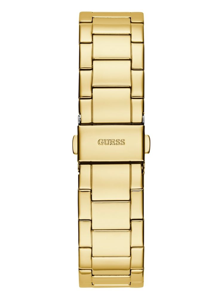 Gold-Tone and Rhinestone Multifunction Watch