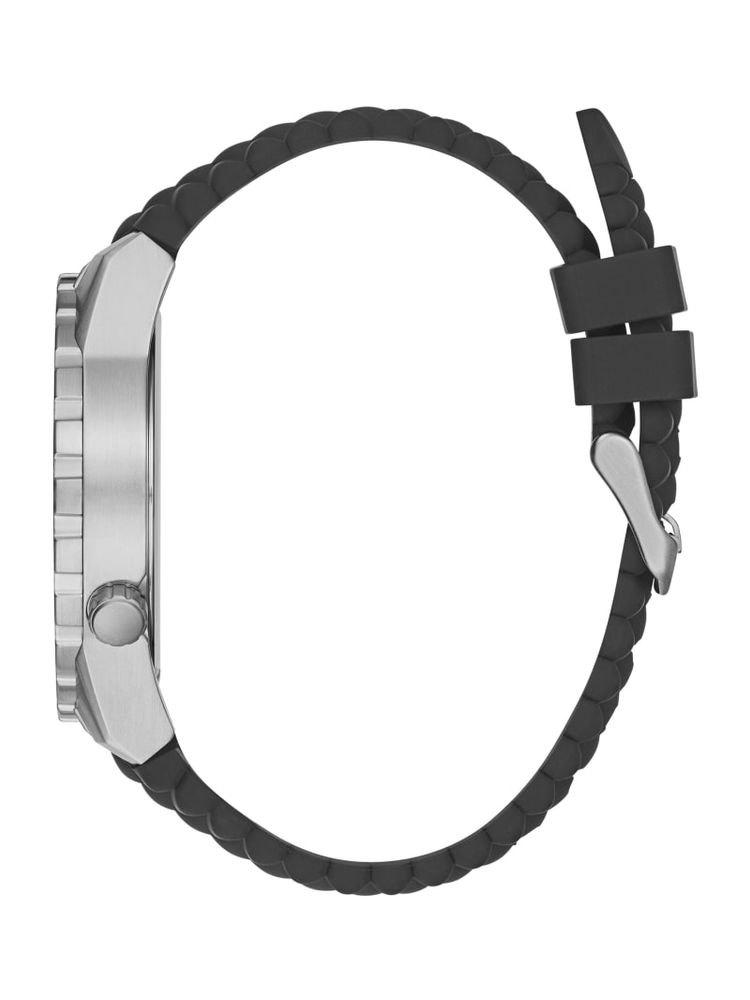 Silver-Tone And Black Multifunction Watch