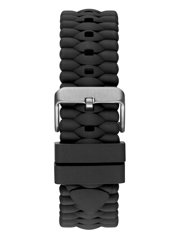 Silver-Tone And Black Multifunction Watch