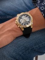 Gold-Tone And Black Tachymeter Watch