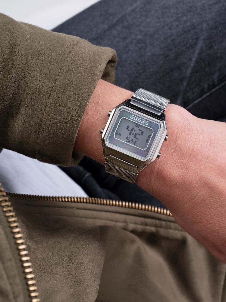 Silver-Tone Digital Watch