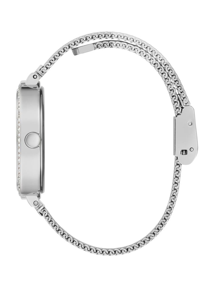 Silver-Tone Mesh Analog Watch