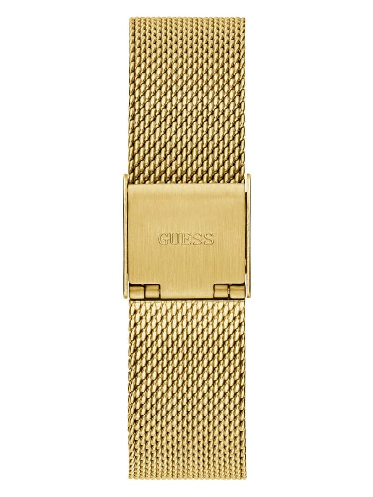 Gold-Tone Mesh Analog Watch