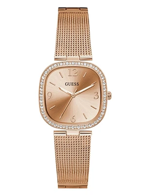Rose Gold-Tone Mesh Analog Watch