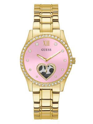 Pink and Gold-Tone Analog Watch