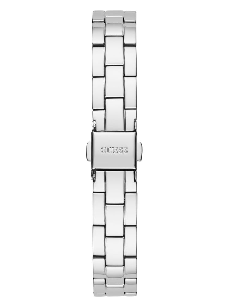 Silver-Tone and Diamond Analog Watch