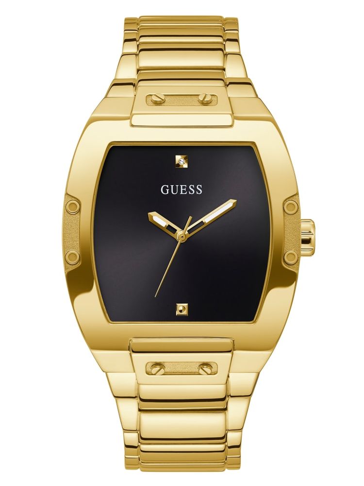 Gold-Tone Barrel Analog Watch