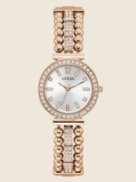 Rose Gold-Tone and Rhinestone Analog Watch