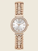 Rose Gold-Tone and Rhinestone Analog Watch
