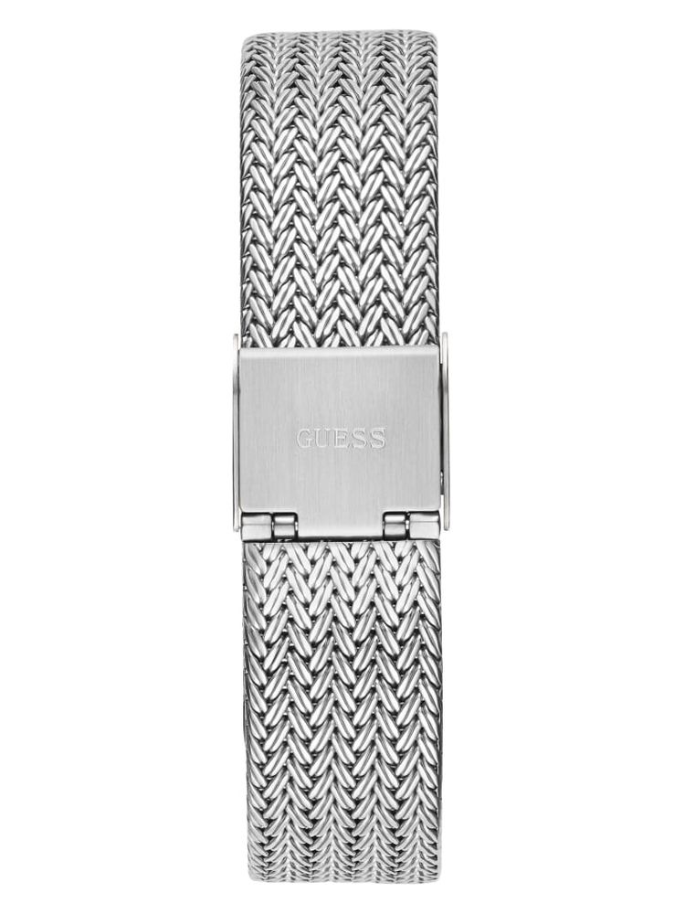 Silver-Tone Mesh Analog Watch