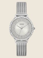 Silver-Tone Mesh Analog Watch