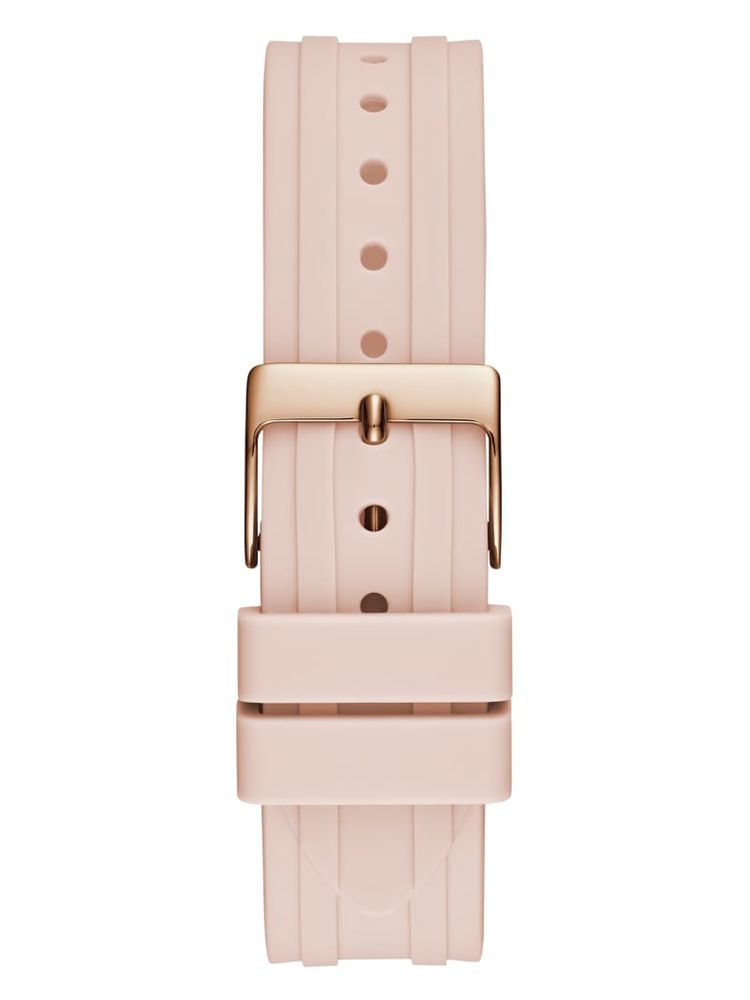 Rose Gold-Tone and Pink Silicone Multifunction Watch