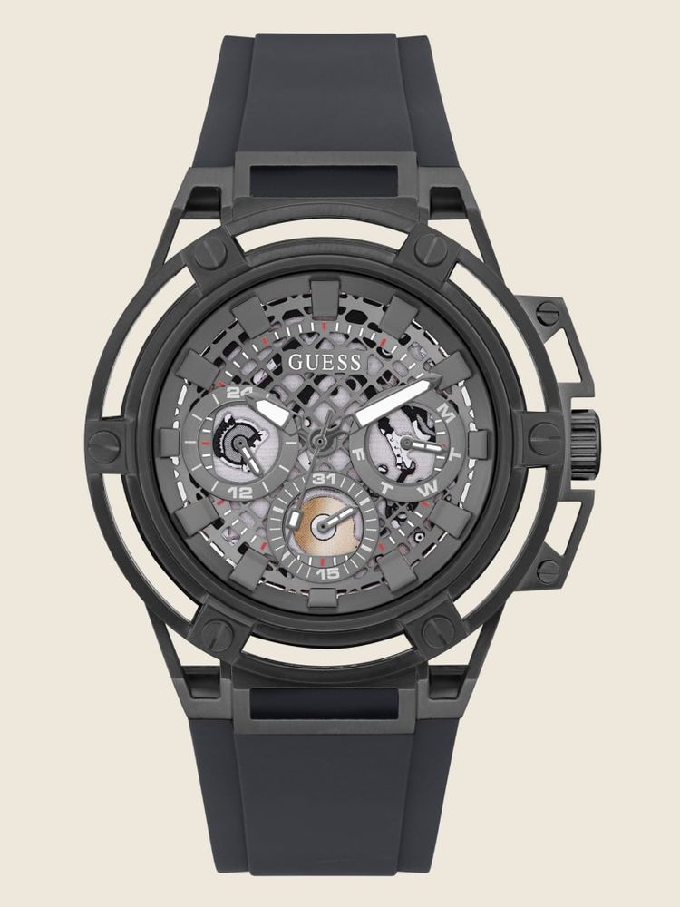 Black and Gunmetal Multifunction Watch