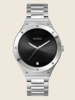 Silver-Tone and Black Analog Watch